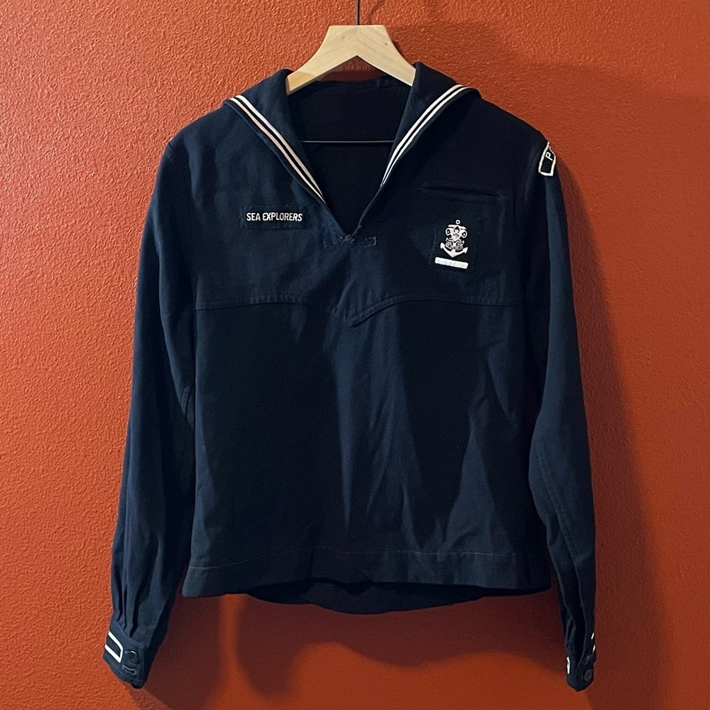 Vintage Sea Scout Men’s Sea Explorers BSA Wool Navy Memorabilia Uniform Jumper